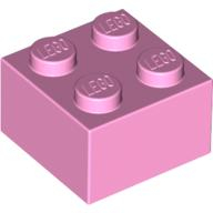 Lego kostka (kostička) 2x2, světle růžová (4550359, 4245307)
